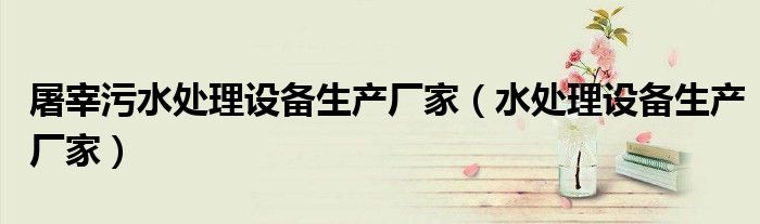 屠宰污水處理設(shè)備生產(chǎn)廠家（水處理設(shè)備生產(chǎn)廠家）