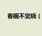 春眠不覺(jué)曉（說(shuō)一說(shuō)春眠不覺(jué)曉的簡(jiǎn)介）