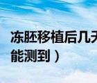 凍胚移植后幾天能測到灰?。▋雠咭浦埠髱滋炷軠y到）