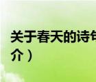 關于春天的詩句（說一說關于春天的詩句的簡介）