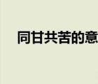 同甘共苦的意思解釋（同甘共苦的意思）