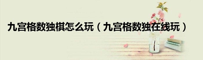 九宮格數(shù)獨(dú)棋怎么玩（九宮格數(shù)獨(dú)在線玩）
