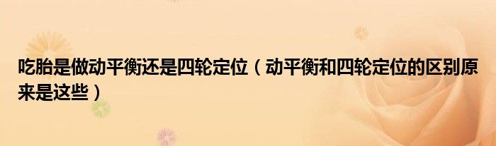 吃胎是做動平衡還是四輪定位（動平衡和四輪定位的區(qū)別原來是這些）