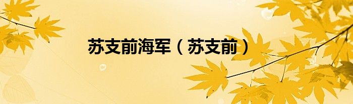 蘇支前海軍（蘇支前）