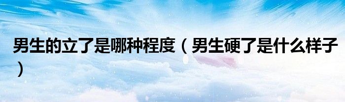 男生的立了是哪種程度（男生硬了是什么樣子）