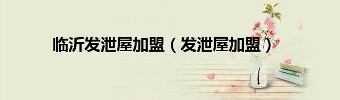 臨沂發(fā)泄屋加盟（發(fā)泄屋加盟）