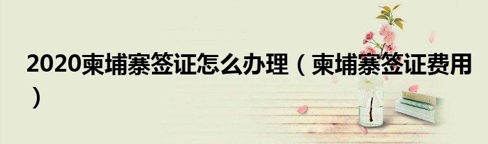 2020柬埔寨簽證怎么辦理（柬埔寨簽證費用）