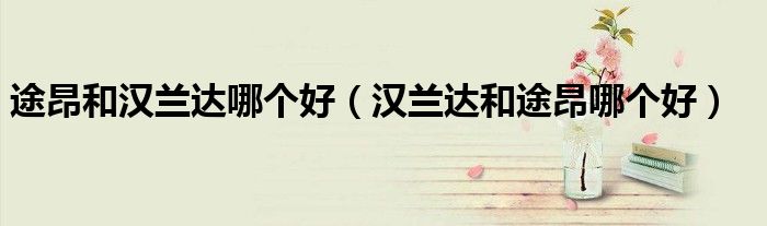 途昂和漢蘭達(dá)哪個好（漢蘭達(dá)和途昂哪個好）