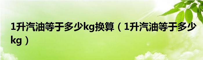 1升汽油等于多少kg換算（1升汽油等于多少kg）