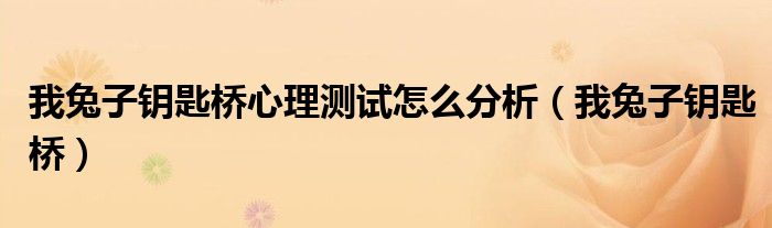我兔子鑰匙橋心理測試怎么分析（我兔子鑰匙橋）