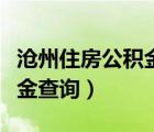 滄州住房公積金查詢?nèi)肟诠倬W(wǎng)（滄州住房公積金查詢）