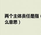 兩個主體責任是指（兩個主體 兩個責任制 一崗雙責制 是什么意思）