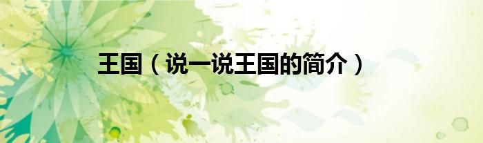 王國（說一說王國的簡(jiǎn)介）