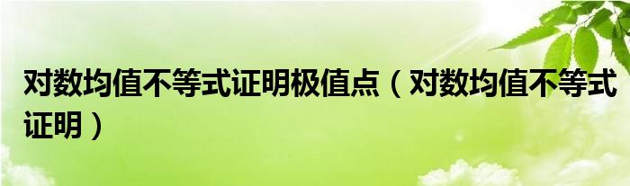 對數(shù)均值不等式證明極值點（對數(shù)均值不等式證明）