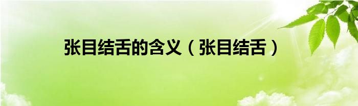 張目結(jié)舌的含義（張目結(jié)舌）