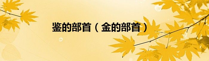 鑒的部首（金的部首）