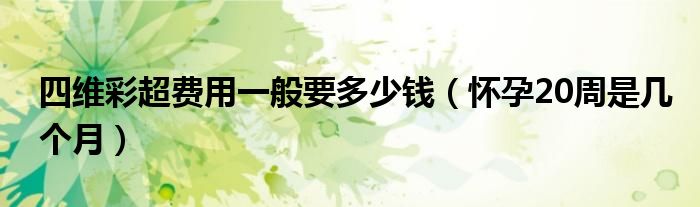 四維彩超費(fèi)用一般要多少錢（懷孕20周是幾個月）