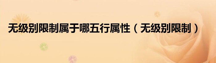 無級別限制屬于哪五行屬性（無級別限制）