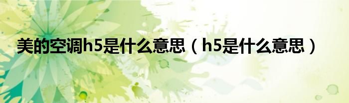 美的空調h5是什么意思（h5是什么意思）