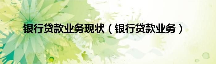 銀行貸款業(yè)務(wù)現(xiàn)狀（銀行貸款業(yè)務(wù)）