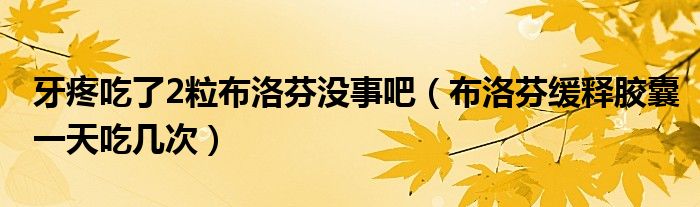 牙疼吃了2粒布洛芬沒事吧（布洛芬緩釋膠囊一天吃幾次）