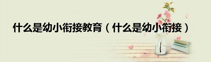 什么是幼小銜接教育（什么是幼小銜接）