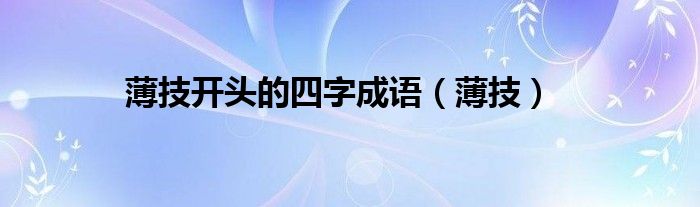 薄技開頭的四字成語（薄技）