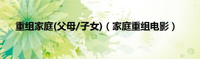 重組家庭(父母/子女)（家庭重組電影）