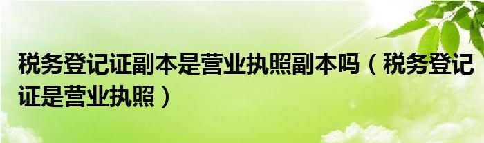 稅務(wù)登記證副本是營(yíng)業(yè)執(zhí)照副本嗎（稅務(wù)登記證是營(yíng)業(yè)執(zhí)照）