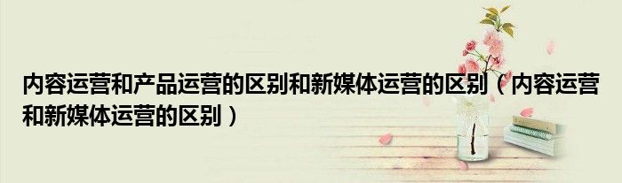 內(nèi)容運營和產(chǎn)品運營的區(qū)別和新媒體運營的區(qū)別（內(nèi)容運營和新媒體運營的區(qū)別）