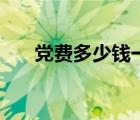 黨費多少錢一年大學(xué)生（黨費多少錢）
