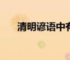 清明諺語中有清明不戴柳（清明諺語）