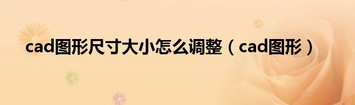 cad圖形尺寸大小怎么調(diào)整（cad圖形）