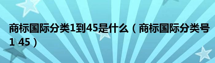 商標(biāo)國際分類1到45是什么（商標(biāo)國際分類號1 45）