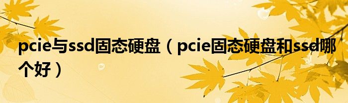 pcie與ssd固態(tài)硬盤（pcie固態(tài)硬盤和ssd哪個(gè)好）