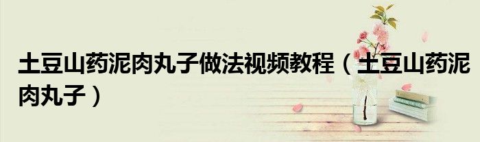 土豆山藥泥肉丸子做法視頻教程（土豆山藥泥肉丸子）