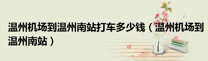溫州機場到溫州南站打車多少錢（溫州機場到溫州南站）