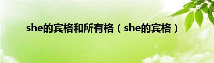 she的賓格和所有格（she的賓格）