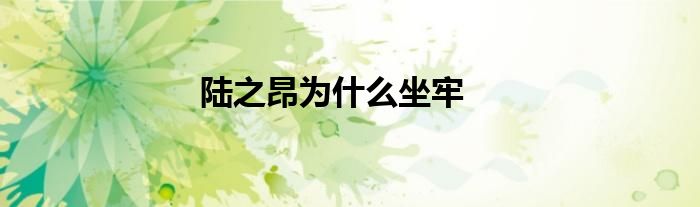 陸之昂為什么坐牢