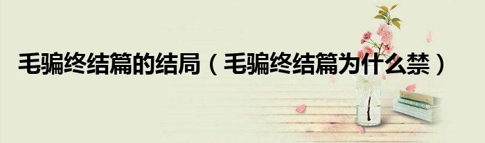 毛騙終結(jié)篇的結(jié)局（毛騙終結(jié)篇為什么禁）