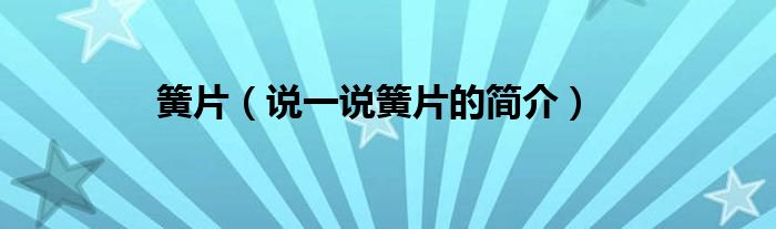 簧片（說(shuō)一說(shuō)簧片的簡(jiǎn)介）