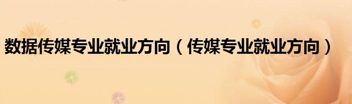 數(shù)據(jù)傳媒專業(yè)就業(yè)方向（傳媒專業(yè)就業(yè)方向）