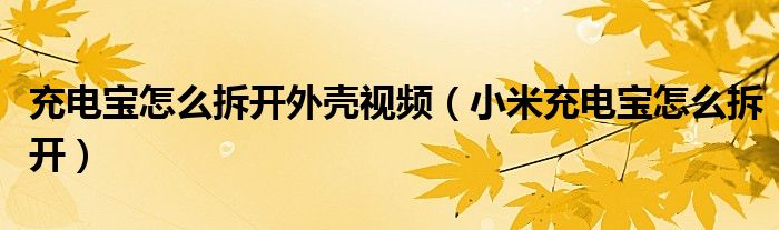 充電寶怎么拆開外殼視頻（小米充電寶怎么拆開）