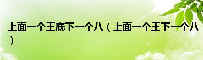 上面一個(gè)王底下一個(gè)八（上面一個(gè)王下一個(gè)八）