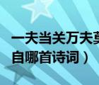 一夫當關萬夫莫開造句（一夫當關萬夫莫開出自哪首詩詞）