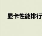 顯卡性能排行榜最新（顯卡性能排行榜）