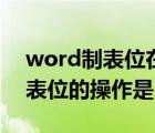 word制表位在哪里（word中精確的設(shè)置制表位的操作是）