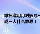 舉杯邀明月對影成三人什么意思是哪三人（舉杯邀明月對影成三人什么意思）