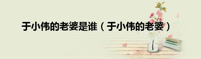 于小偉的老婆是誰（于小偉的老婆）