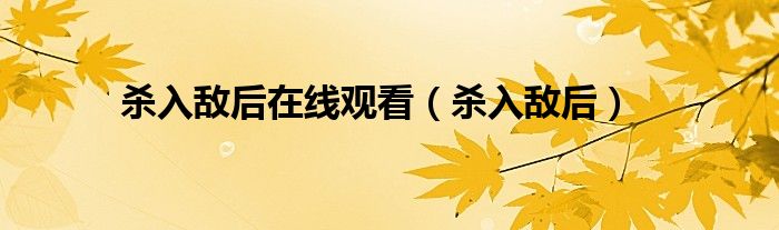 殺入敵后在線觀看（殺入敵后）